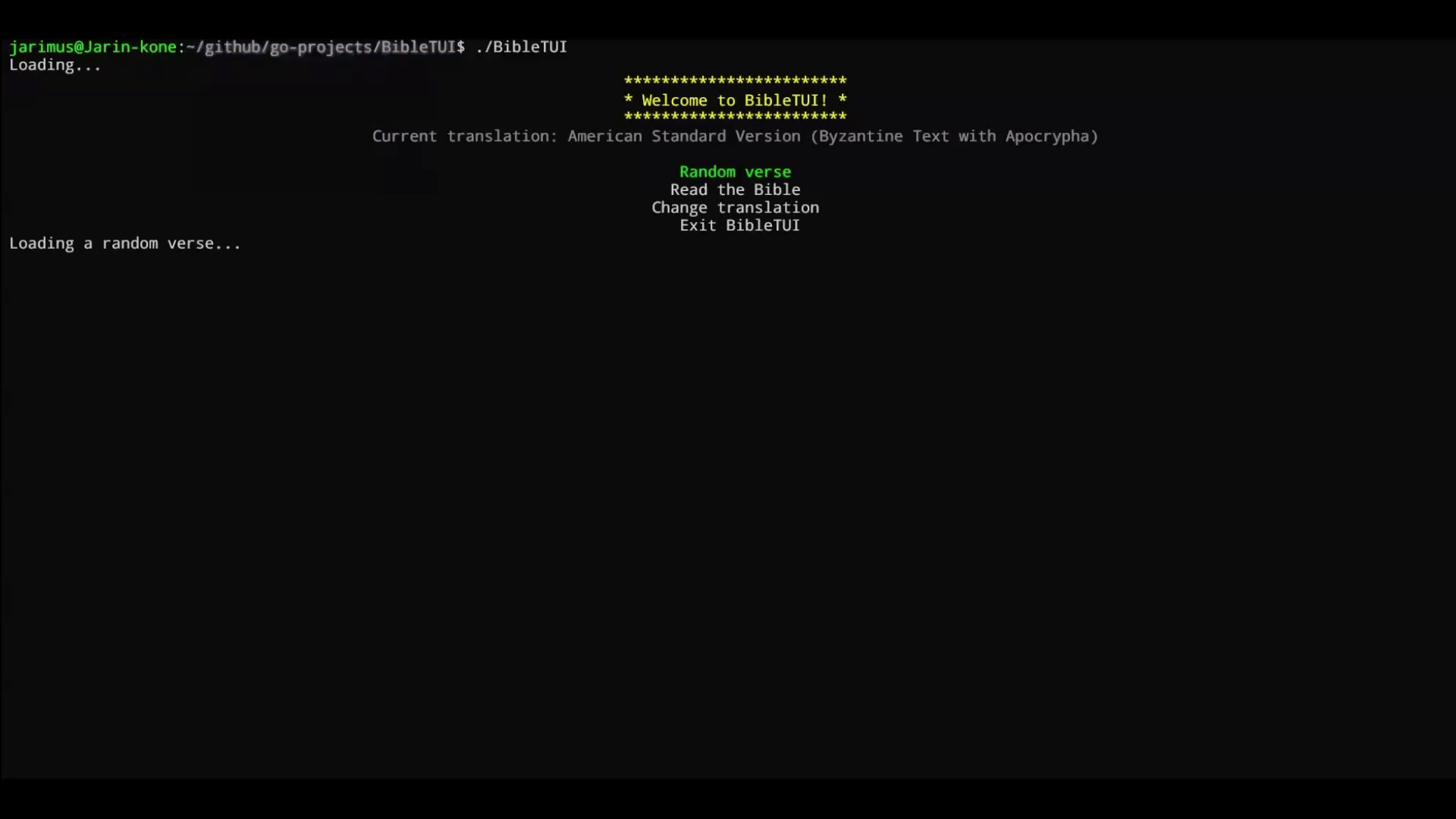 BibleTUI video